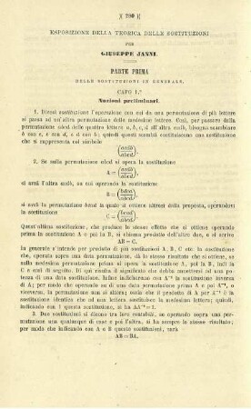 Esposizione della teorica delle sostituzioni