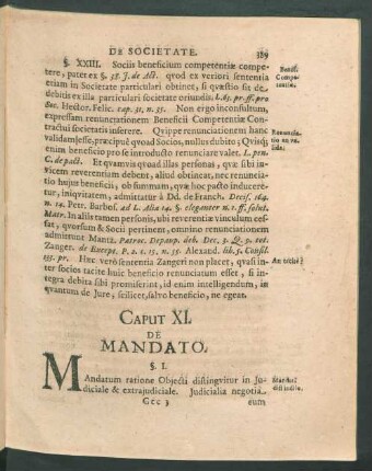 Caput XI. De Mandato.
