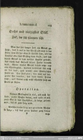 Sechs und vierzigstes Stük. Zink, der sich hämmern läßt