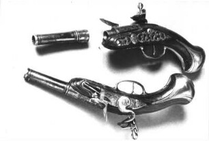Le Languedoc d. J., Pistolenpaar; Eisen, Holz