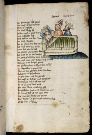 Bischof Aegidius und Karl der Große am Bett seiner toten Gemahlin
