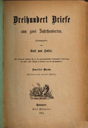 Dreihundert Briefe aus zwei Jahrhunderten, 2