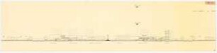 Neuordnung des Gebietes um den Mehringplatz, Berlin-Kreuzberg Schinkelwettbewerb 1963: Panoramaansicht nach Norden 1:500