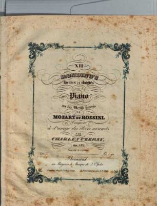 XII rondino's faciles et doigtès pour le piano sur des motifs favoris de Mozart et Rossini : composès à l'usage des éléves avancès ; op. 593, 7. Thême de Mozart