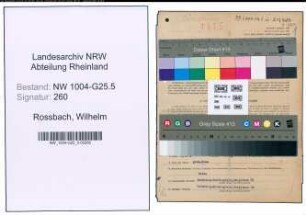 Entnazifizierung Wilhelm Rossbach , geb. 10.04.1894 (Schmied)