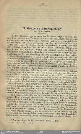 Goethe als Naturforscher.