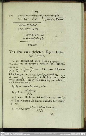Von den vorzüglichsten Eigenschaften der Brüche