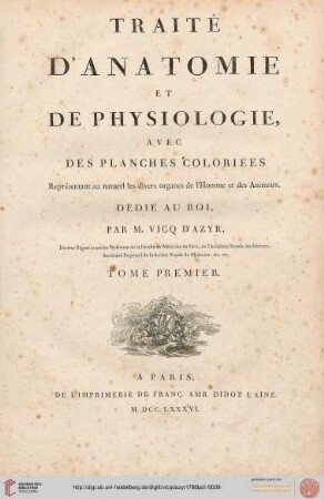 Band 1: Traité d'anatomie et de physiologie: Traité d'anatomie et de physiologie