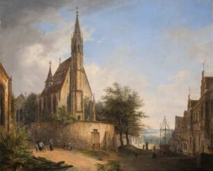 Kirche und Ortschaft Kiedrich am Rhein