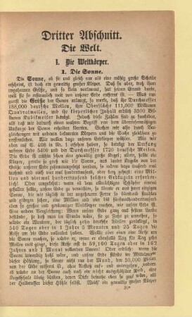 Dritter Abschnitt. Die Welt