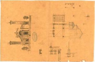 Leins, Christian Friedrich von; Italien; Reiseskizzen - Kirche (Grundriss, Ansicht, Details)