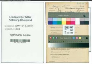 Entnazifizierung Louise Rothmann , geb. 14.01.1889 (Lehrerin)