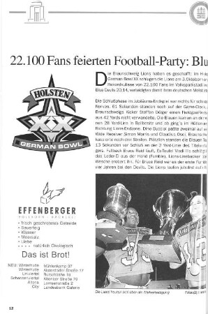 22.100 Fans feierten Football-Party: Blue Devils Vize-Meister