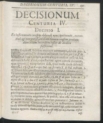 Decisionum Centuria IV