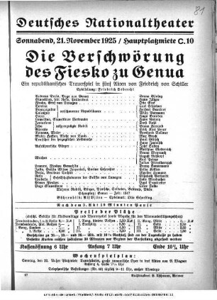 Die Verschwörung des Fiesko zu Genua