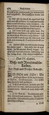 Das IV. Capitel. Buß- und Abendmahls- Lieder.