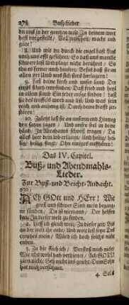 Das IV. Capitel. Buß- und Abendmahls- Lieder.