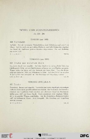 Möbel und Schnitzarbeiten (Nr. 550-598)