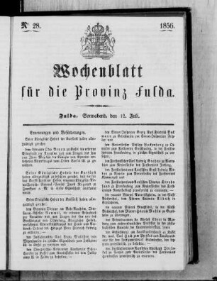 Nr. 28, Ausgabe vom 12. Juli 1856