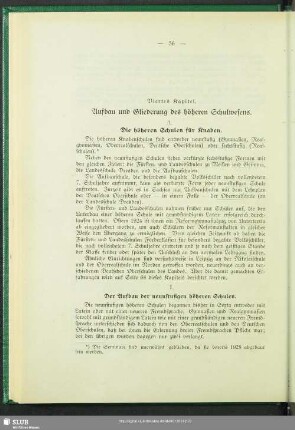 Viertes Kapitel. Aufbau und Gliederung des höheren Schulwesens