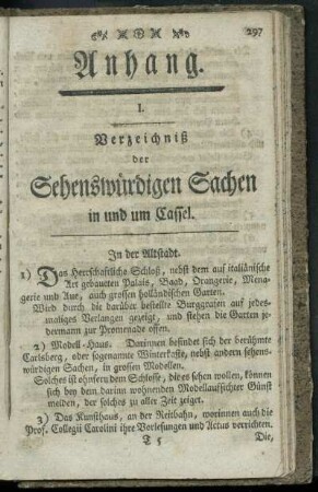 Verzeichniß der sehenswuerdigen Sachen in und um Cassel
