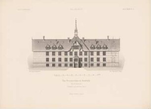 Krankenhaus, Bielefeld: Ansicht von der Gartenseite (aus: Architektonisches Skizzenbuch, H. 127/4, 1874)