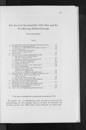 Die dänische Sprachpolitik 1850-1864 und die Bevölkerung Mittelschleswigs [Teil II]