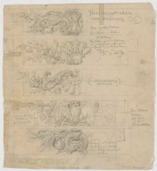 Thiersch, Friedrich von; München; Justizpalast - Friesskulpturen (Details)