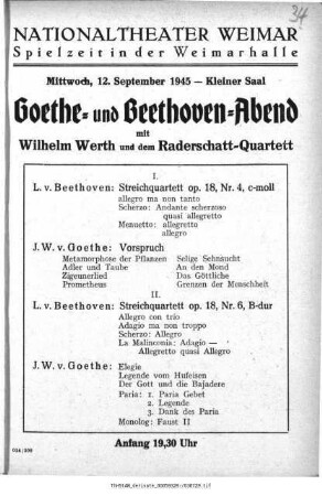 Goethe- und Beethoven-Abend