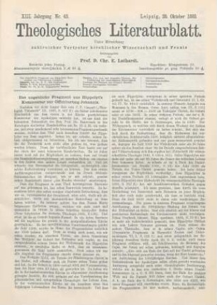 503-506 Das angebliche Fragment aus Hippolyt's Kommentar zur Offenbarung Johannis