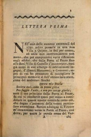 Notizie Istoriche Dei Contorni Di Firenze, [1]. Dalla Porta Al Prato Fino Alla Real Villa Di Castello