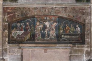 Elisabethaltar (Wandaltar) — Kreuzigung Christi und Elisabethwunder