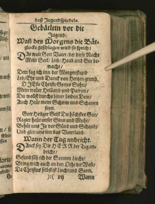 Gebätlein vor die Jugend.