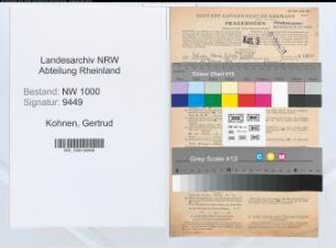 Entnazifizierung Gertrud Kohnen, geb. 20.02.1907 (Stenotyp.)