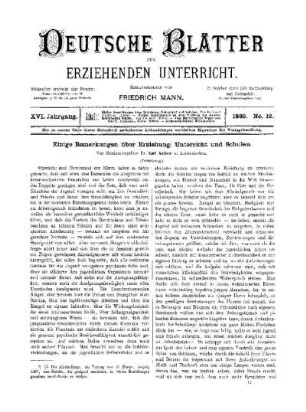 Einige Bemerkungen über Erziehung, Unterricht und Schulen : (Fortsetzung)