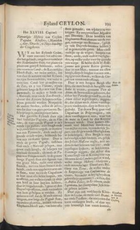 Het XLVIII. capittel. Natuurlijke historie van Ceylon. ...