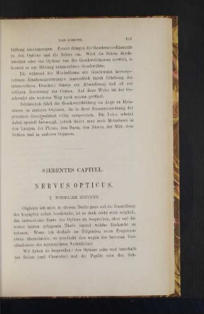 Siebentes Capitel. Nervus opticus.