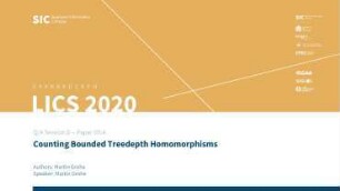 Counting Bounded Tree Depth Homomorphisms: Q/A Session D - Paper D5.A