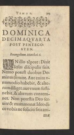 Dominica Decimaquarta Post Pentecosten.