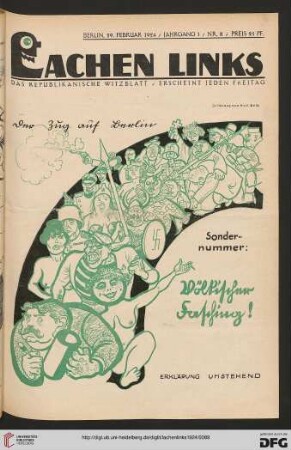 Nr. 8 („Sondernummer: Völkischer-Fasching“)
