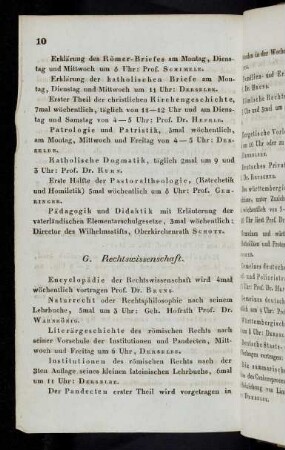 10-12, G. Rechtswissenschaft