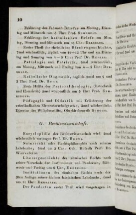 10-12, G. Rechtswissenschaft