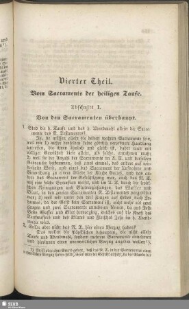 Vierter Theil. Vom Sacramente der heiligen Taufe