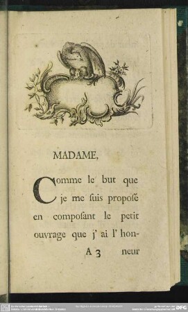 Madame, Comme le but que je me suis proposé en composant le petit ouvrage ...