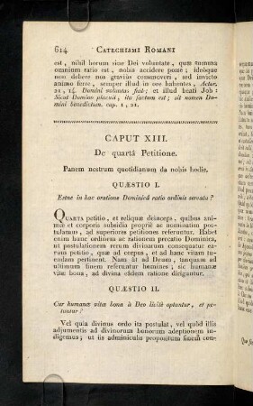 614-626, Caput XIII. De quartâ Petitione.
