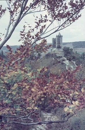 Bad Kösen. Burg Saaleck von der Rudelsburg gesehen