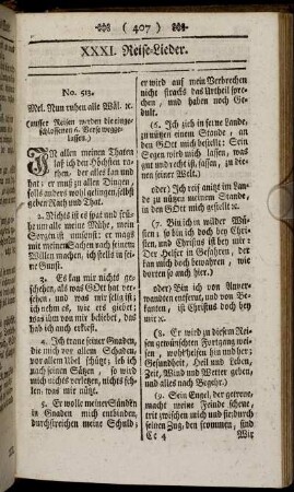 XXXI. Reise- Lieder. - XXXII. Folgen erliche Psalmen Davids, in Reime gebracht.