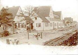Fischer, Theodor; Lauta, Gartenstadt - Nord; Saalbau - Außenansicht, Südstraße von Punkt B
