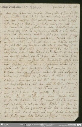 Eigenh. Brief von Heinrich Voß an August Wilhelm von Schlegel, Heidelberg, 13.03.1808