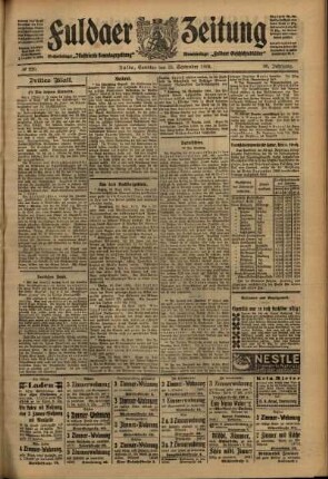 Dritte Ausgabe vom Samstag, den 25. September 1909.